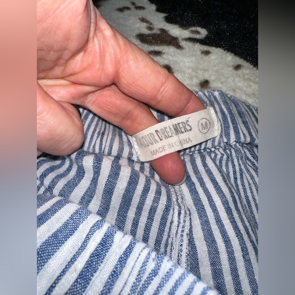 4 Our Dreamers Linen Striped Drawstring Pants Sz. M - Picture 2 of 7